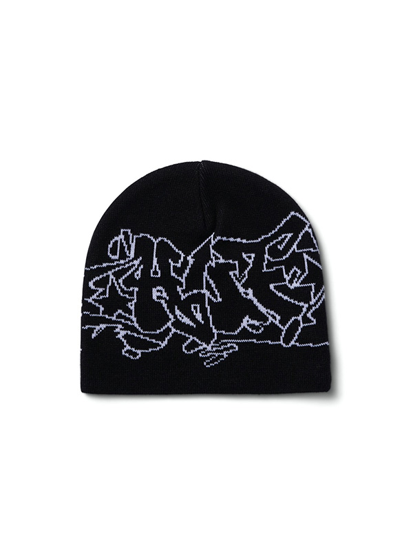 HUF Outlines Skull Beanie – black