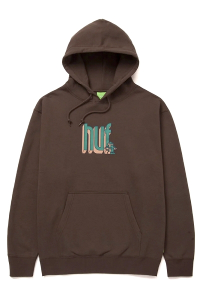 HUF Bookend Hoodie Chocolate