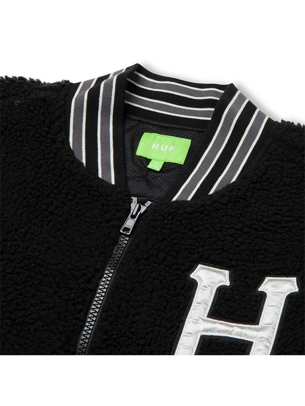 HUF Sherpa Varsity Jacket – black